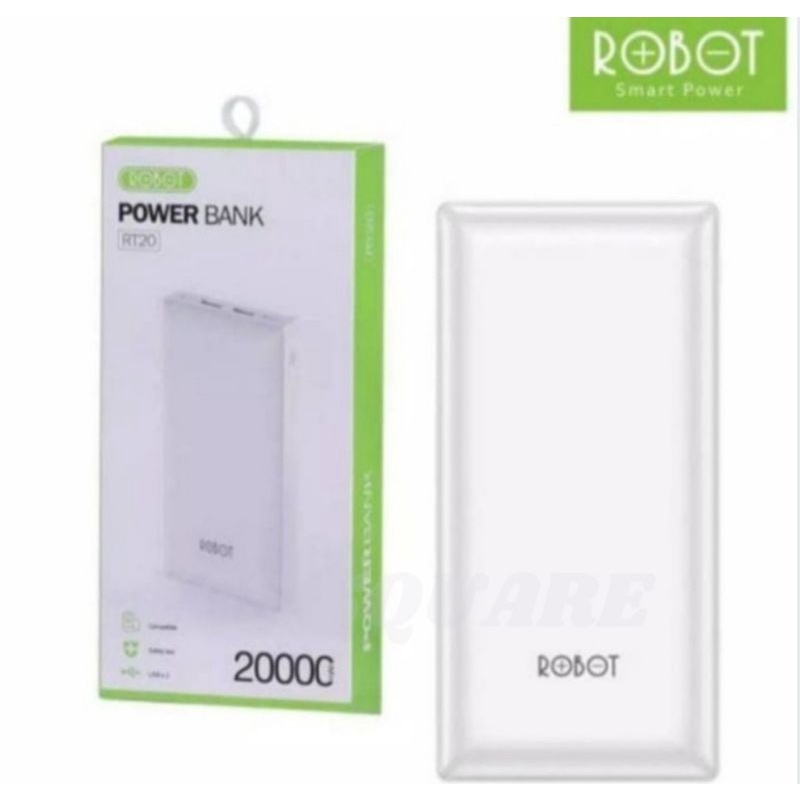 PowerBank 20000Mah ORIGINAL ROBOT Dual Input & Output Garansi RESMI