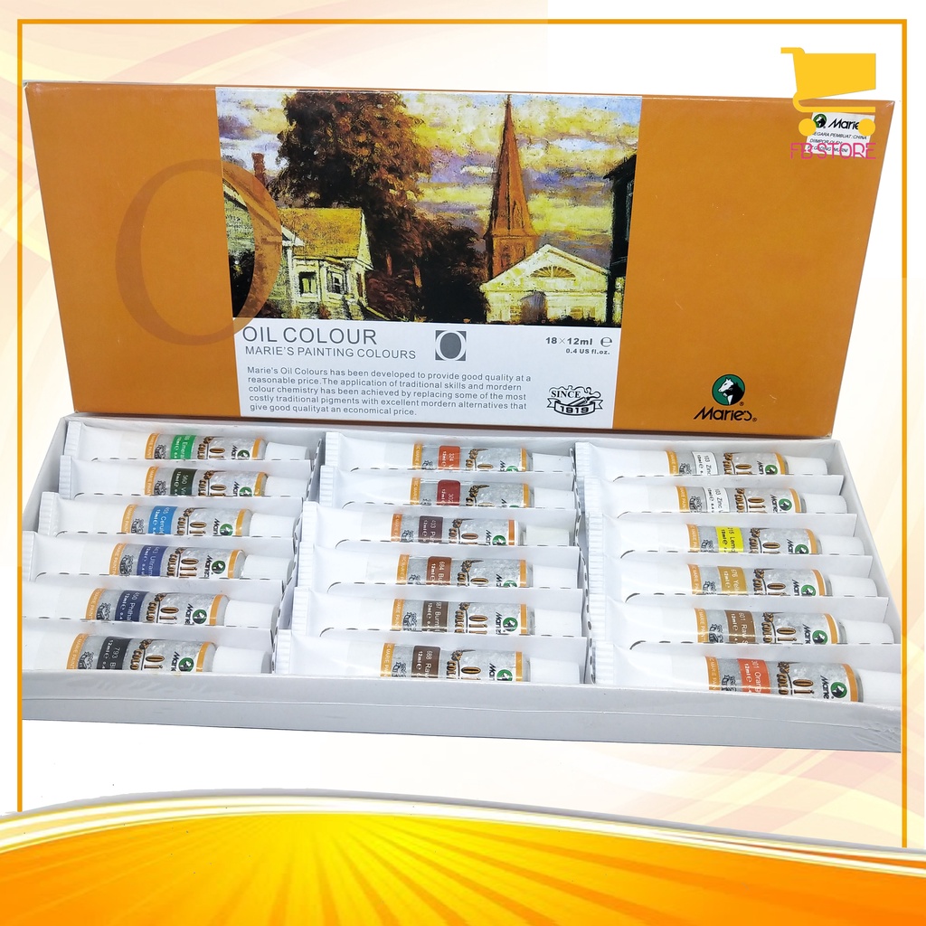 

Cat Minyak Marie's Painting Colours Oil Colour 18x12Ml Import