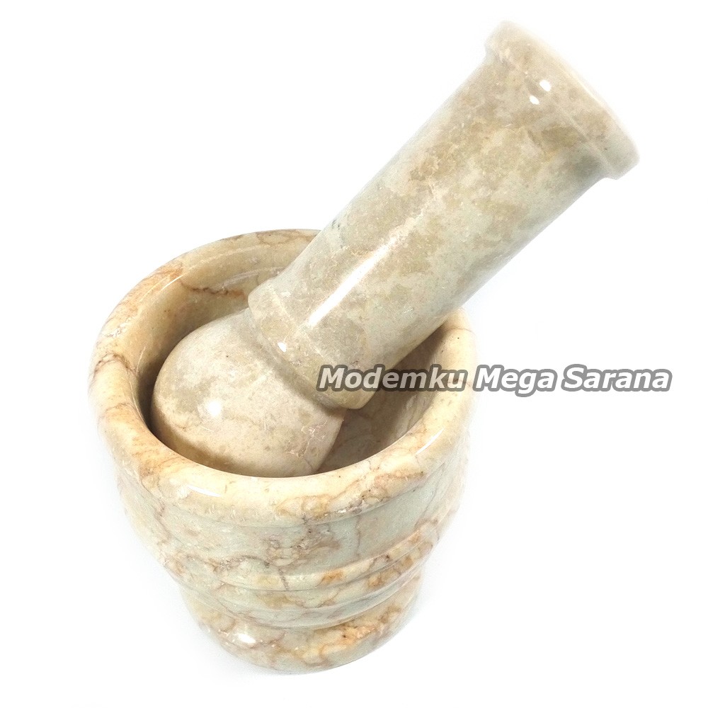 Mortar &amp; Pestle Marmer - Alat Penumbuk Obat | Lumpang Gerusan Obat