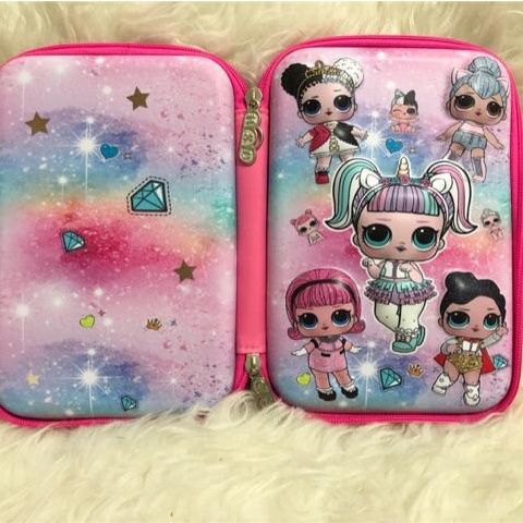 *FRAULEINCO* GROSIR Pencil Case / kotak pensil EMBOSS 6D Unicorn, Lol, Frozen, Batman, Spiderman-PC 5