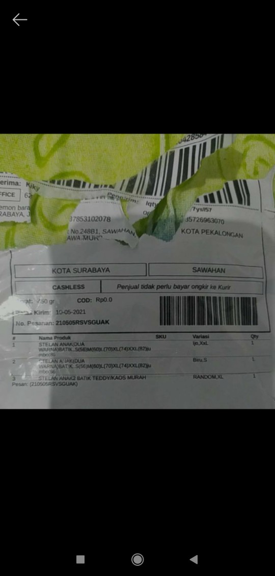 Stelan Anak(dua Warna)batik..s(56)m(60)l(70)xl(74)xxl(82)jumbo(86