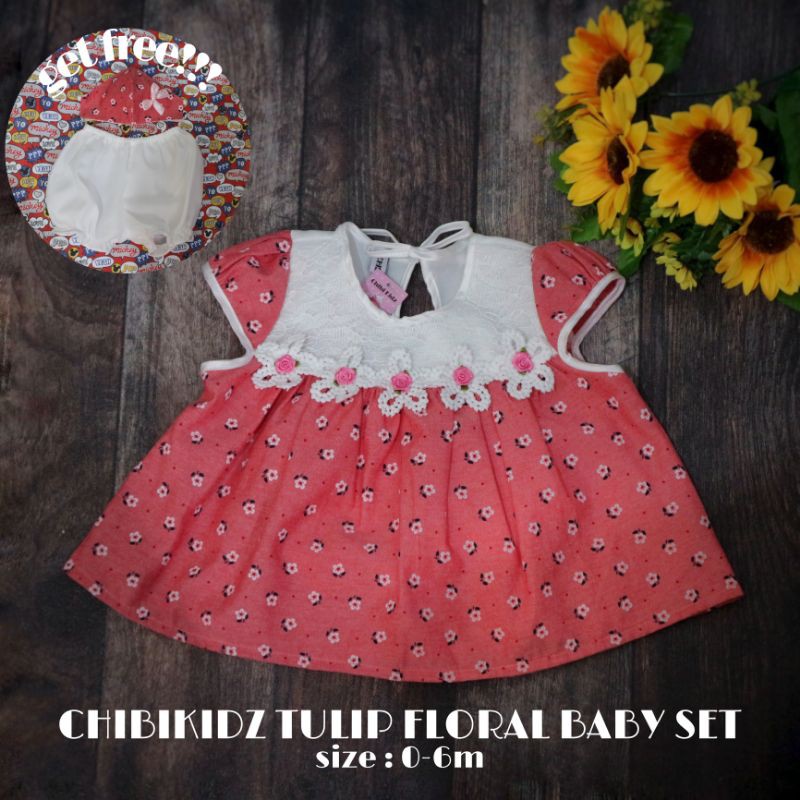 CHIBIKIDZ TULIP FLORAL BABY SET