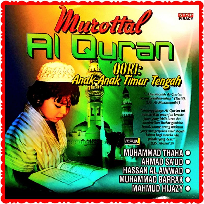 KASET MP3 CD MUROTTAL AL QURAN ANAK ANAK TIMUR TENGAH-MUROTTAL AL QURAN QORI ANAK ANAK-KASET MP3 NGA