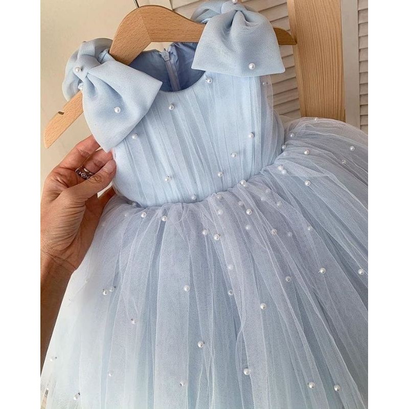 gaun avril full mutiara dress bayi neychan gaun anak pesta ulang tahun baptis