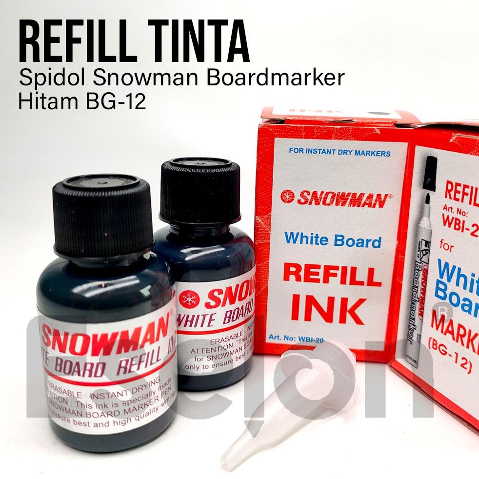 

[(BAYAR DITEMPAT) Refill Tinta Spidol Snowman Whiteboard Marker BG-12 BISA HAPUS / isi ulang tinta Snowman WBI-20