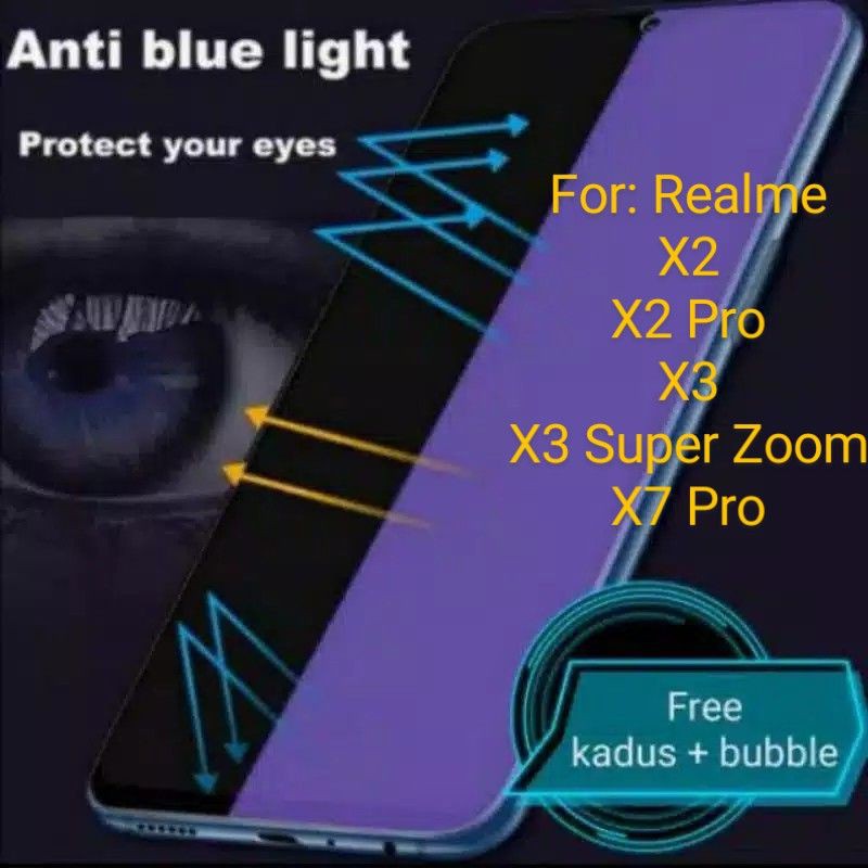 Realme X2 Pro X3 Super Zoom X7 Pro Antigores Tempered Glass Anti Blue light Screen Guard protector