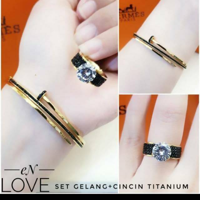 Set Titanium Gelang dan Cincin