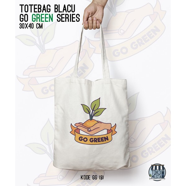 TOTE BAG BLACU 30X40 - GO GREEN.02