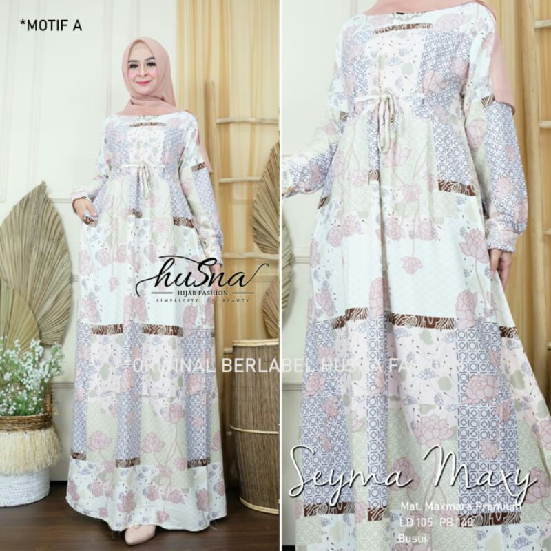Maxi Dress // Gamis Seyma Maxy By Husna // Gamis Bahan Maxmara Premium