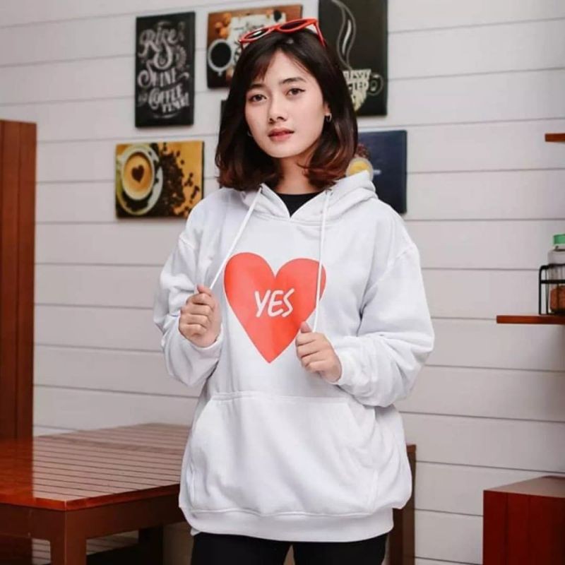 LOVE YES HOODIE || SWEATER PRIA DAN WANITA || JAKET PRIA MURAH #LY