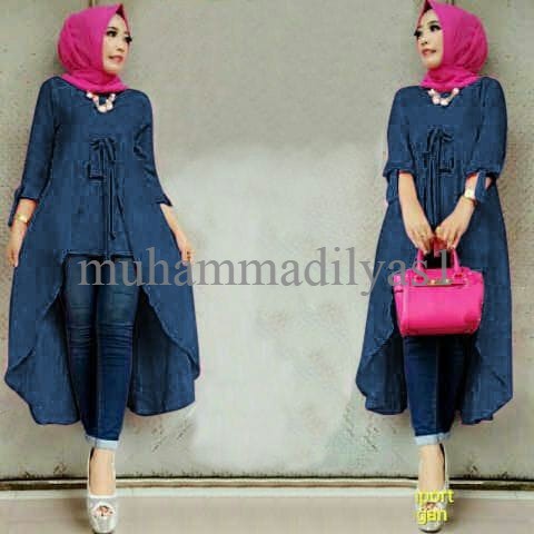 Pakaian Tunik Olga SW Wolly Crepe Navy