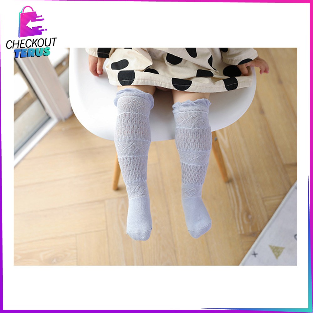 CT P211 Kaus Kaki Panjang Anak Model Jaring Bayi Korea Lucu Kaos Kaki Panjang Anti Nyamuk Polos Kaos Kaki Anak