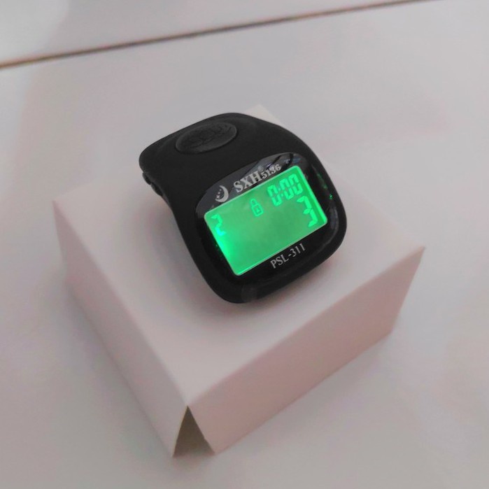 Tasbih Digital Alarm Bisa Di set 33, 66, 100 + Lampu LED Alat Hitung Finger Counter