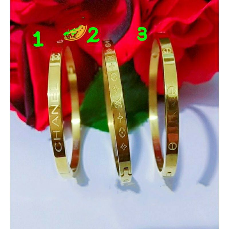 Fourfashion Gelang Bangle CRTR &amp; CHNL Polos Kekinian YT160