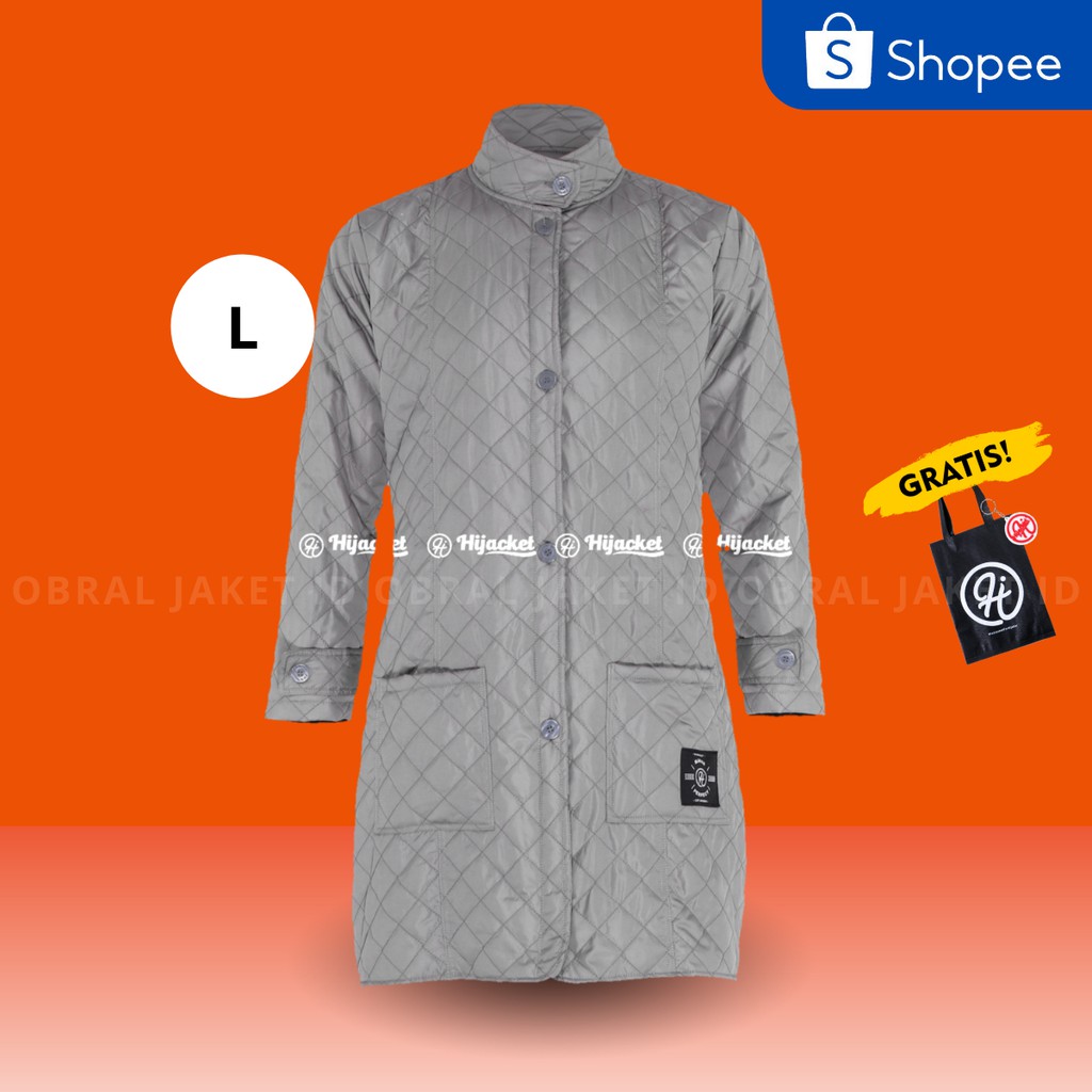 Cardigan Panjang Fashion Muslim Hijacket Belva Cloudgrey Size L XL XXL Kardigan Polos Wanita-ALL SIZE