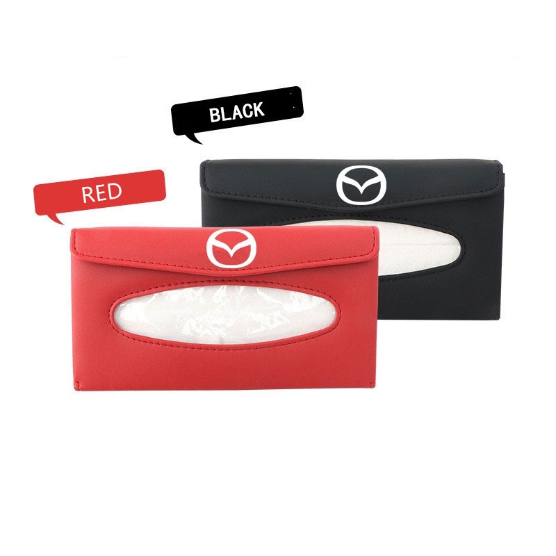 MAZDA Kotak Tisu Model Gantung Bahan Kulit Untuk Sun Visor Mobil