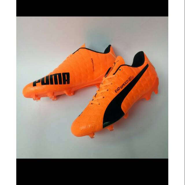 sepatu sepakbola puma evospeed grade original orange