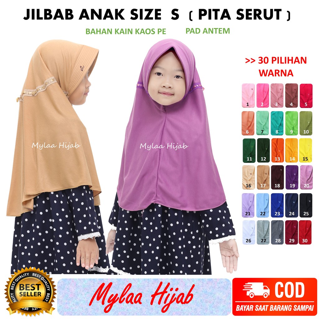 mylaa hijab bergo Jilbab Kerudung instan kaos serut size S ...