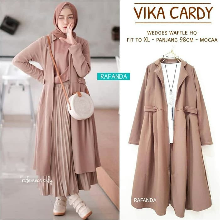 Sw-510 Outwear | Kardigan Cewek Korea Import Murah | Cardigan Pan GR237 Vika Cardy Wedges Mocca Ori