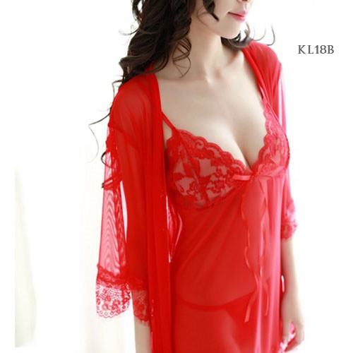 [PALING LARIS] BAJU TIDUR KIMONO LINGERIE SEXY KIMONO LINGERIE PREMIUM MERAH KL18B