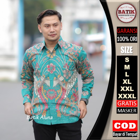 Batik pria lengan panjang Kemeja Atasan Baju batik pria laki laki lengan panjang premium cowok solo