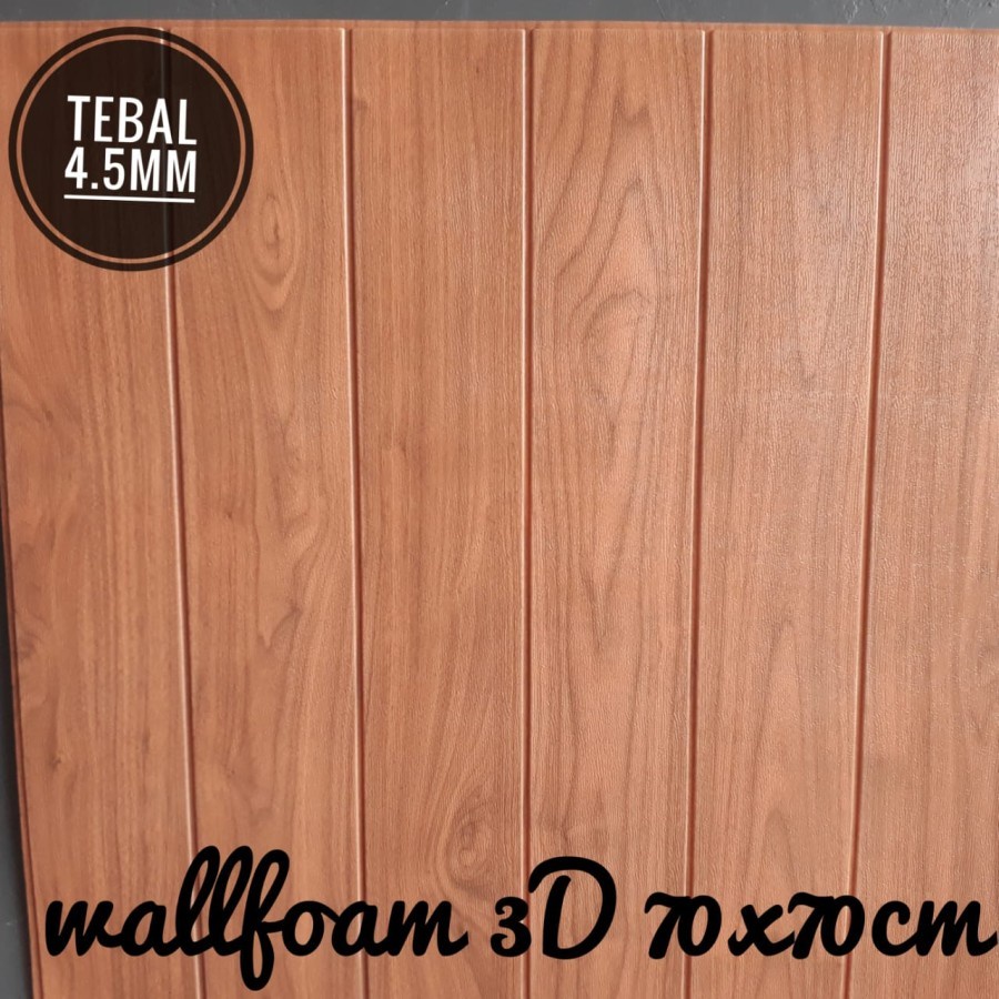 Wallpaper dinding Foam 3D motif kayu wood Dekorasi Kamar Wallfoam Hiasan Dekorasi Kamar Ruangan