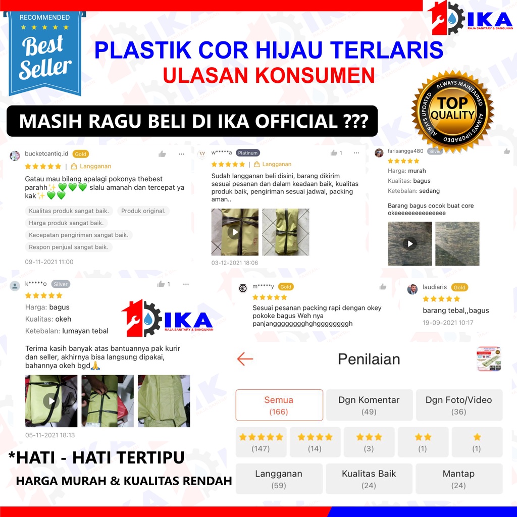 PLASTIK COR HIJAU BUTEK - + 6 KILOGRAM TERMURAH TEBAL / SARUNG PENUTUP / TEBAL 2 LAPIS COVER SHEET