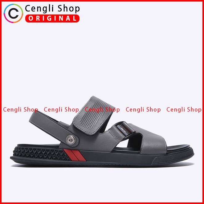 SANDAL KULIT EVERBEST PRIA ORIGINAL SLINGBACK CASUAL ASLI ABU-ABU EM30