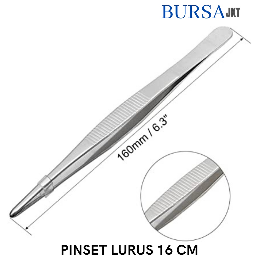 PINSET ANATOMI KEDOKTERAN STAINLESS STEEL DENTAL MULTIFUNGSI LURUS  16CM 18CM 20 CM