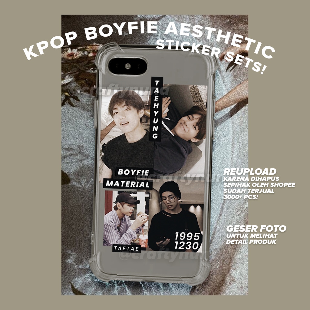 (BT-002) BTS BOYFIE AESTHETIC STICKER SET by Crafty Nuna bf boyfriend aesthetic stiker case hp custom