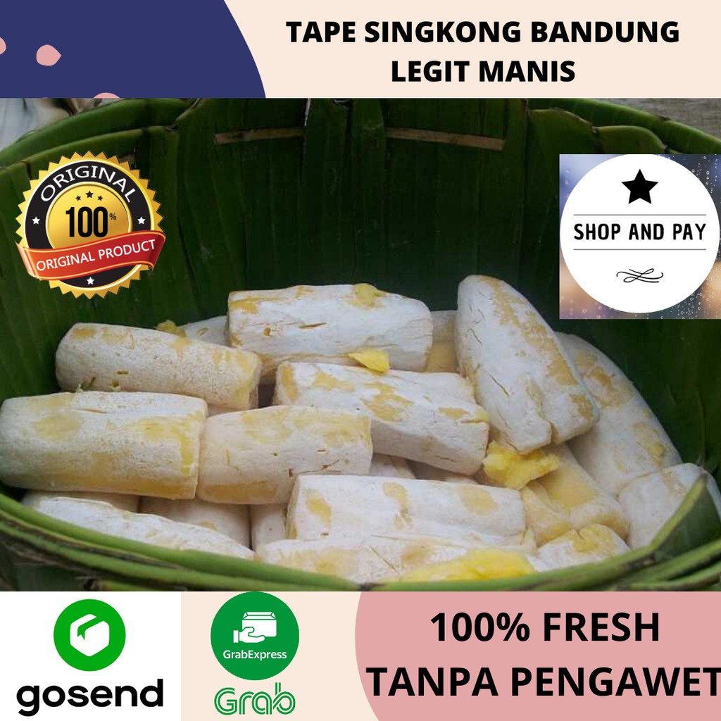 

Tape Singkong Bandung 1000gram 1KG Legit Manis KHUSUS GOSEND / GOJEK , GRAB