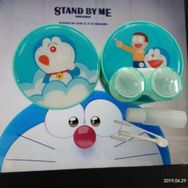 Tempat softlens Doraemon bulat lucu / Softlencase