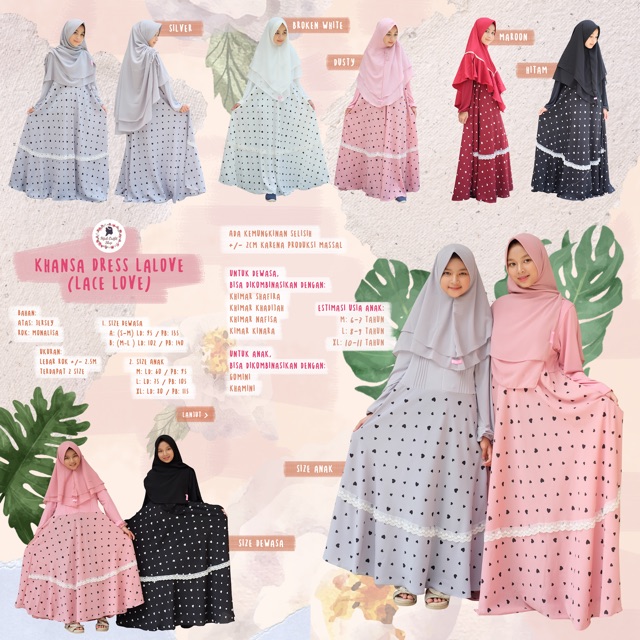 KHANSA DRESS LACE LOVE / gamis jersey monalisa