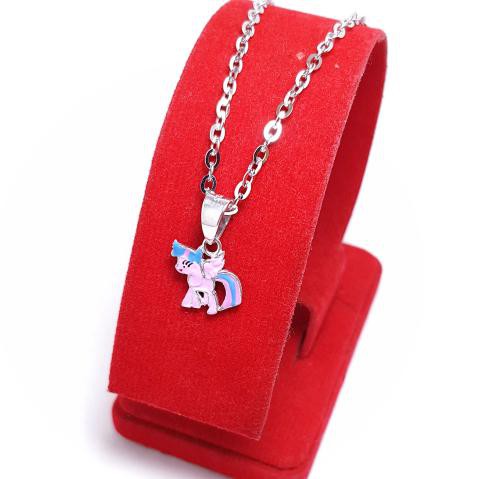 Hot Promo Kalung Anak + Liontin Kuda Poni Perak Silver 925 Lapis Emas Putih