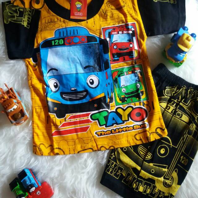 Baju setelan anak cowok tayo