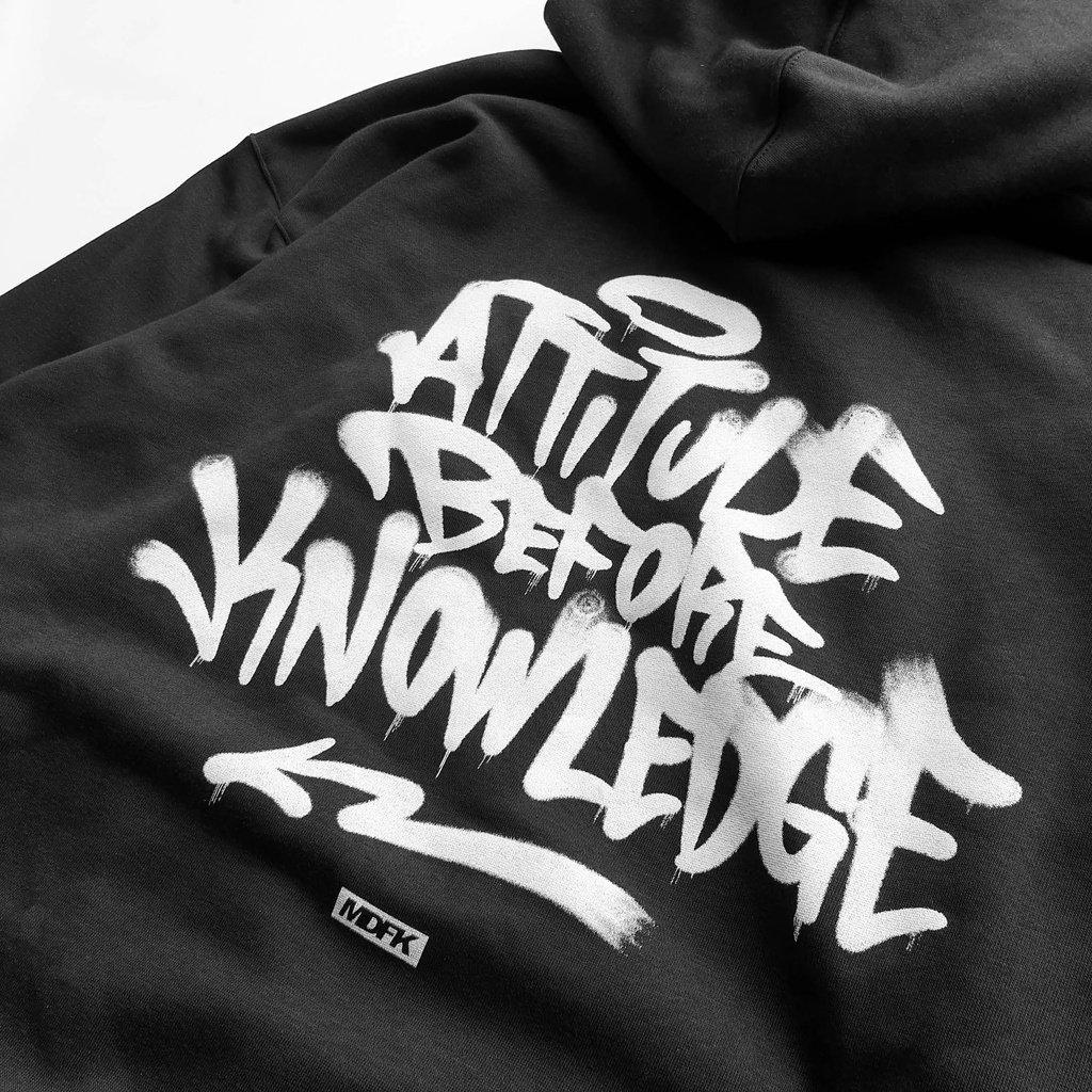 HOODIE MDFK ATTITUDE  | HOODIE BLACK | OVERSIZE | GRAFFFITI