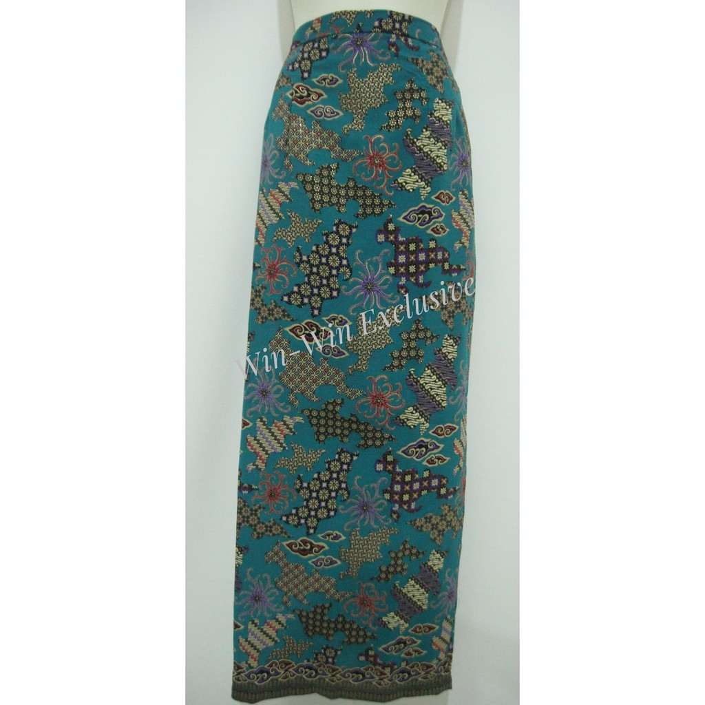 PROMO   Setelan Blazer Kerja Kantor Wanita Kombinasi Batik Hijau Toska   MURAH