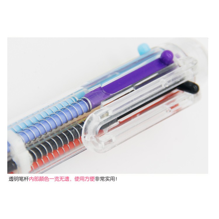 TOP Price Pulpen 6 Color in 1 Ballpoint Pen Office Pena 6 Warna Sekaligus Berwarna U09