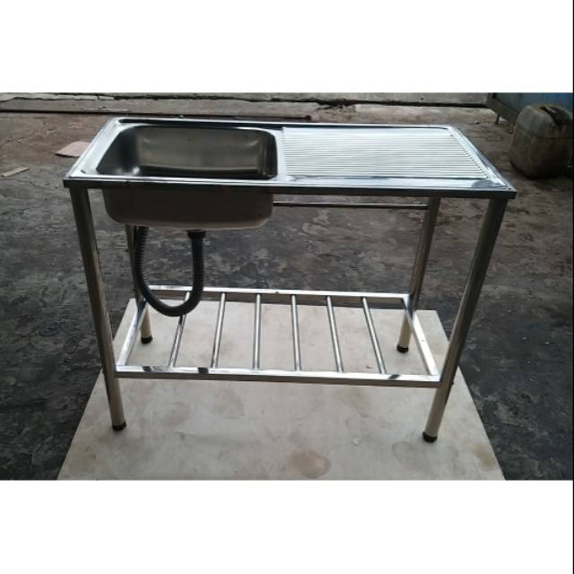 bak cuci piring kaki portabel 96cm full stainless