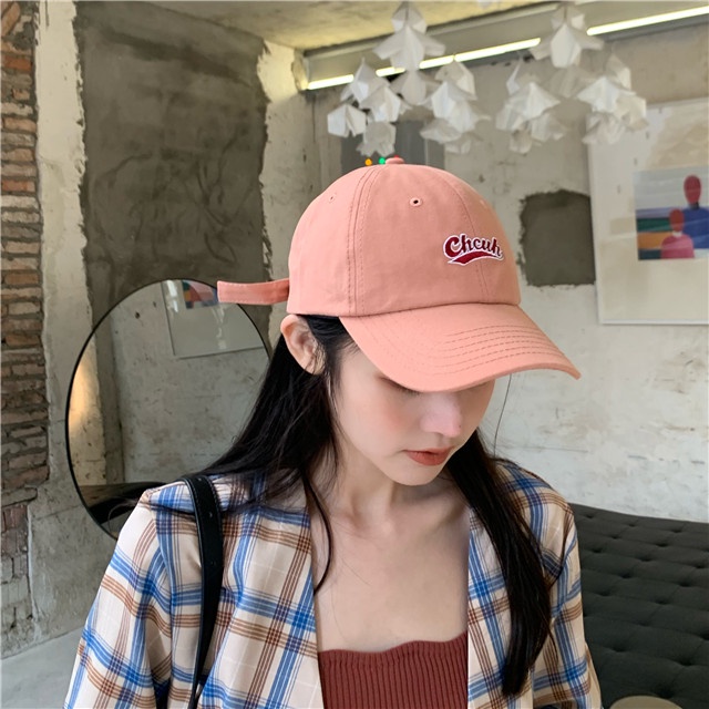 Topi Baseball Pelindung Matahari Motif Bordir Tulisan Gaya Korea Retro