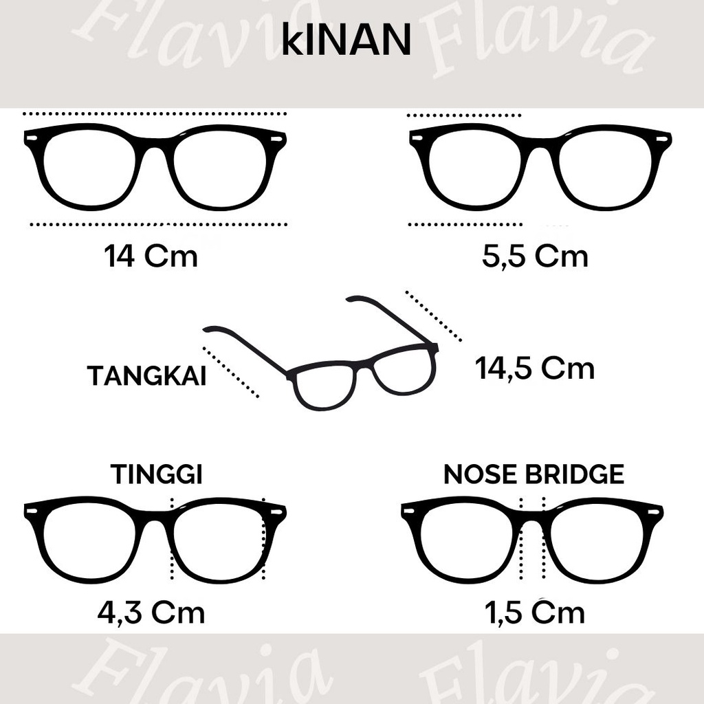 Flavia Eyewear - Kacamata Kinan Cat Eye Titanium (custom minus, photochromic, blueray, bluechromic dan photobrown)