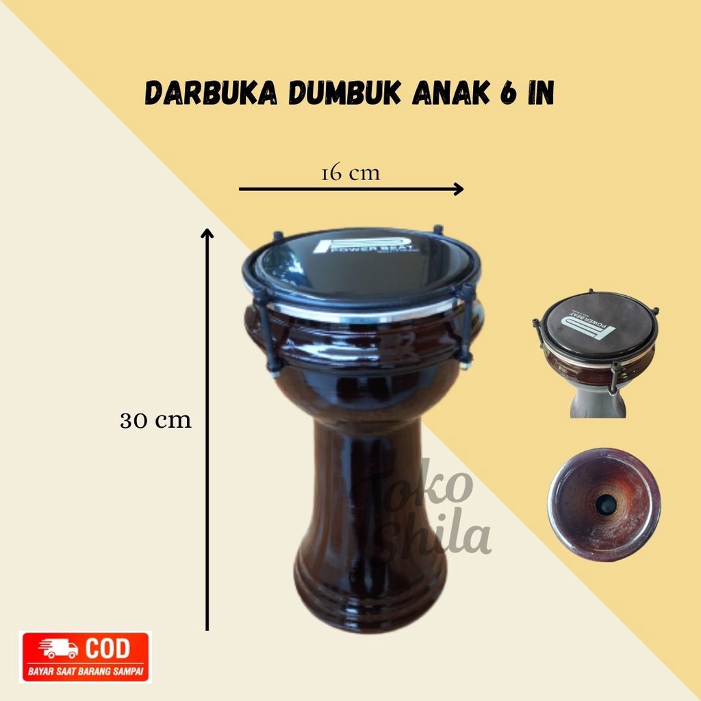 Alat Musik Darbuka/ Dumbuk Hadroh Pinggang Mika 6 inch Anak