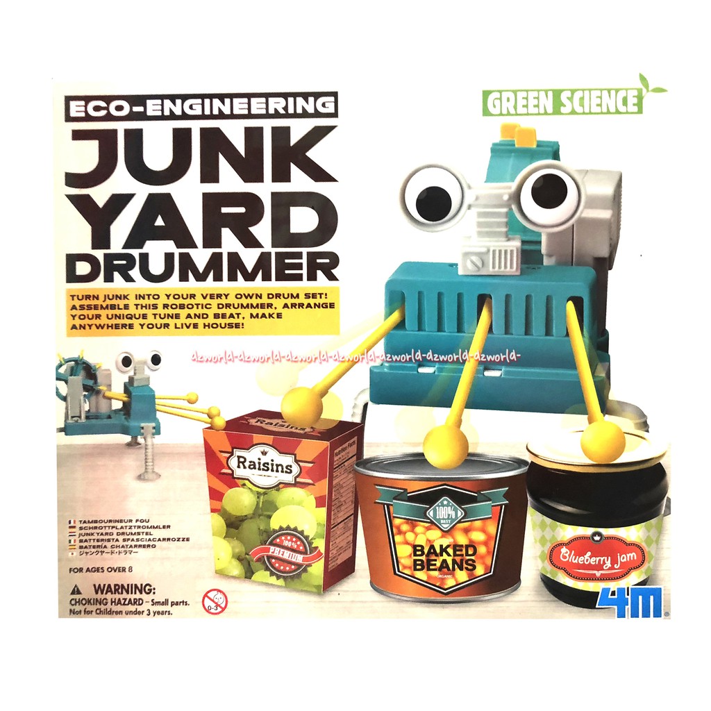 Eco Engineerings Junk Yard Drummer 4M Mainan Membuat Robot Drum Musik Dram