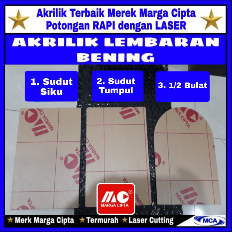 AKRILIK lembaran 3mm A4 / Akrilik bening / Marga cipta / Acrylic