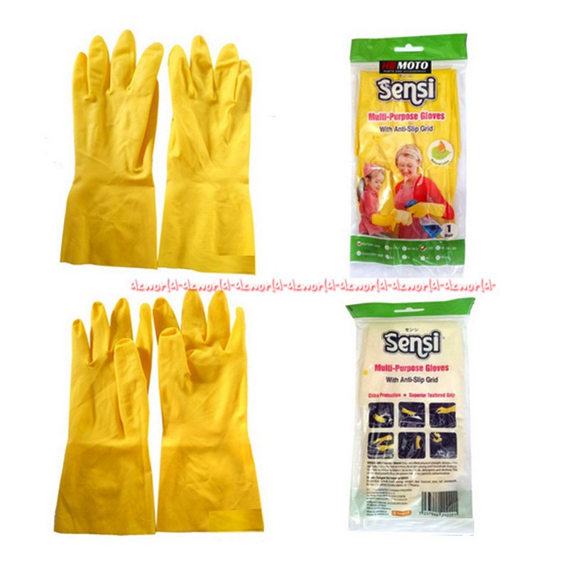 Sensi Multi Purpose Gloves With Anti Slip Grip Yellow Sarung Tangan Sensy