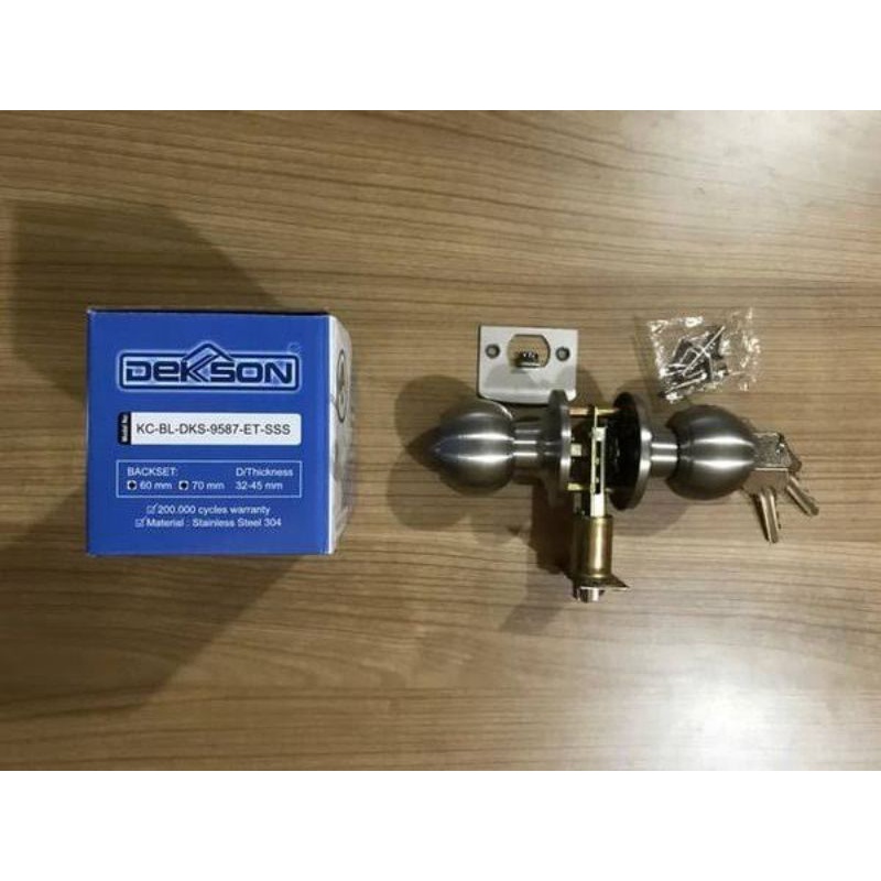 Kunci Bulat Dekson Dekkson KCBL T9587 ET SSS Handle Knob Gagang Lockset T 9587 Pintu Kamar Mandi