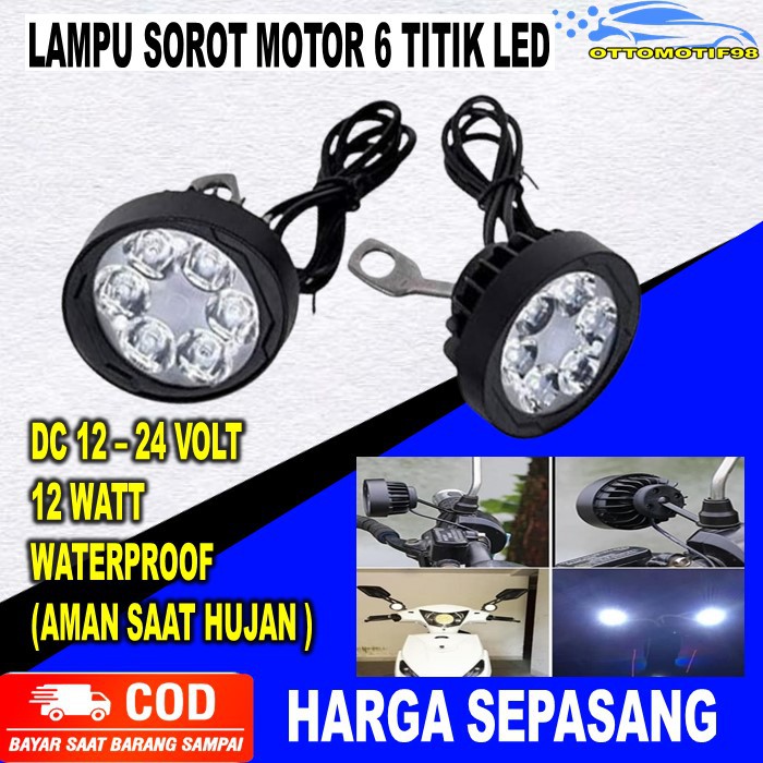 Aksesoris Asesoris Variasi Fariasi Lampu Tembak Sorot Kaca Spion Depan Utama LED Tambahan Motor Mobi