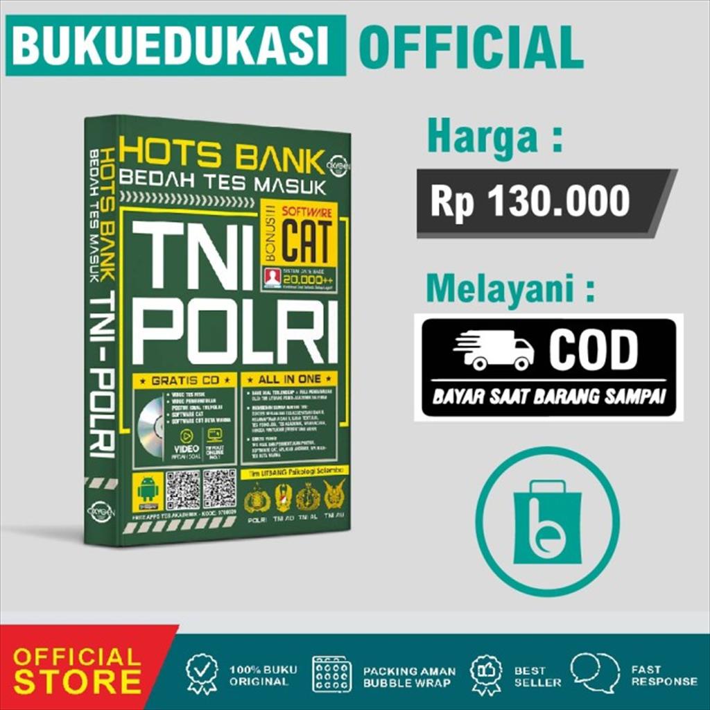 BUKU TNI POLRI 2021 - 2022 HOTS BANK BEDAH TES MASUK TNI POLRI + CD