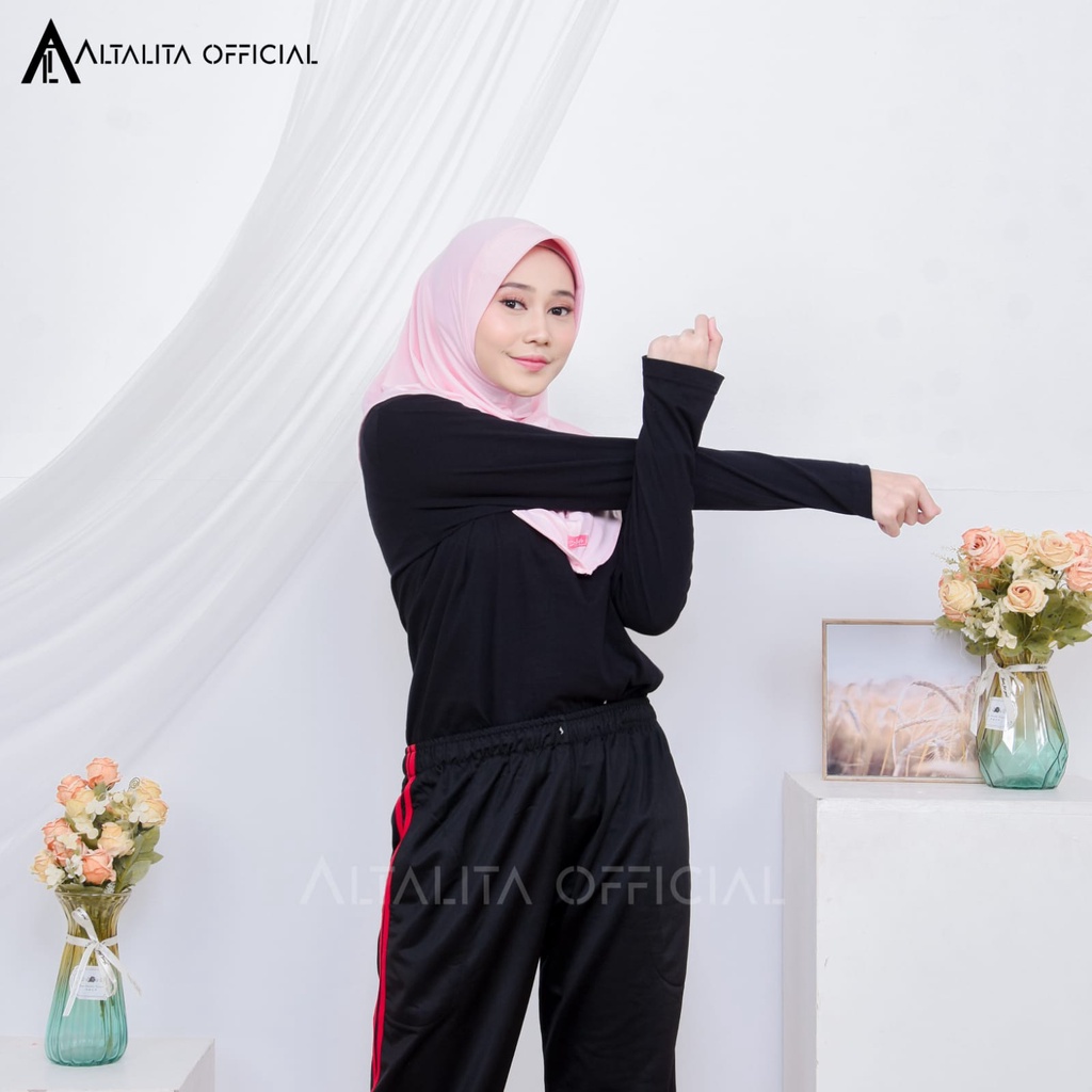 Altalita - Hijab Instant Sporty pet Bahan Jersey Spandek Polos Premium Cocok Untuk Sekolah Olahraga dan Sehari-Hari