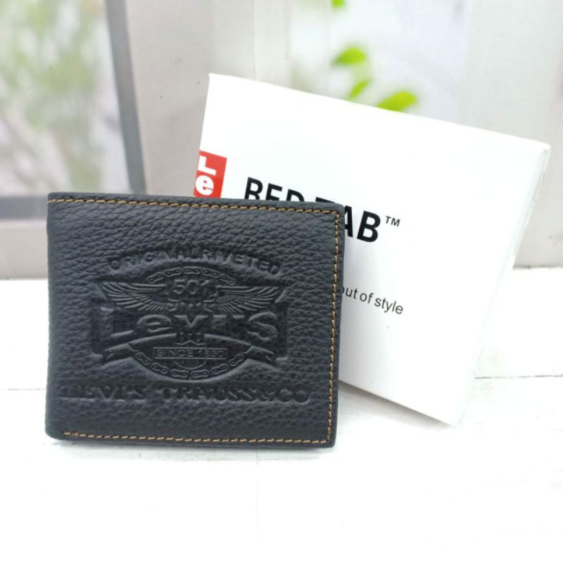 Dompet Kulit Pria L9024. Dompet Cowok Lipat Kulit Basah. Dompet Kulit Sapi Asli Import